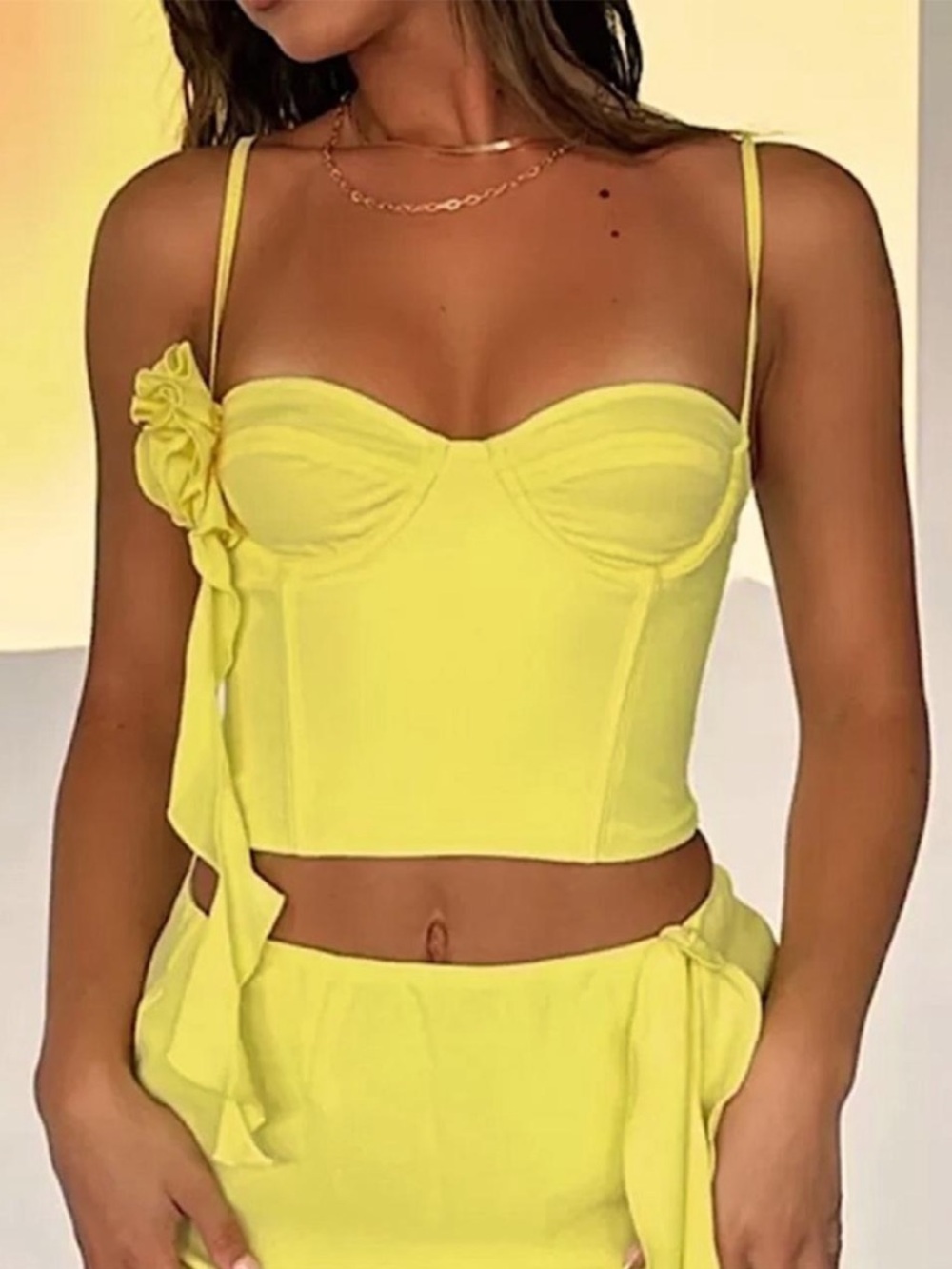 White Fox Boutique Sunny Yellow corset top